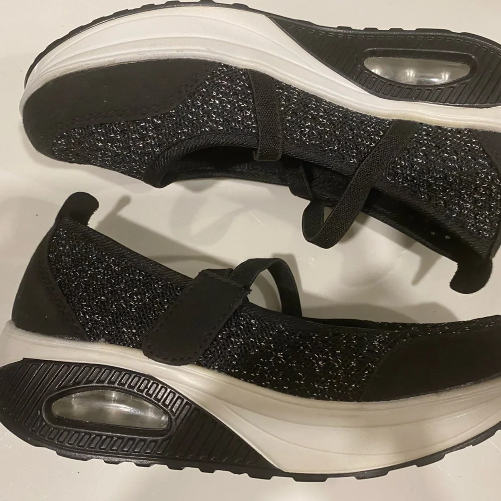 Black Mary Jane Wedge Athletic Shoes